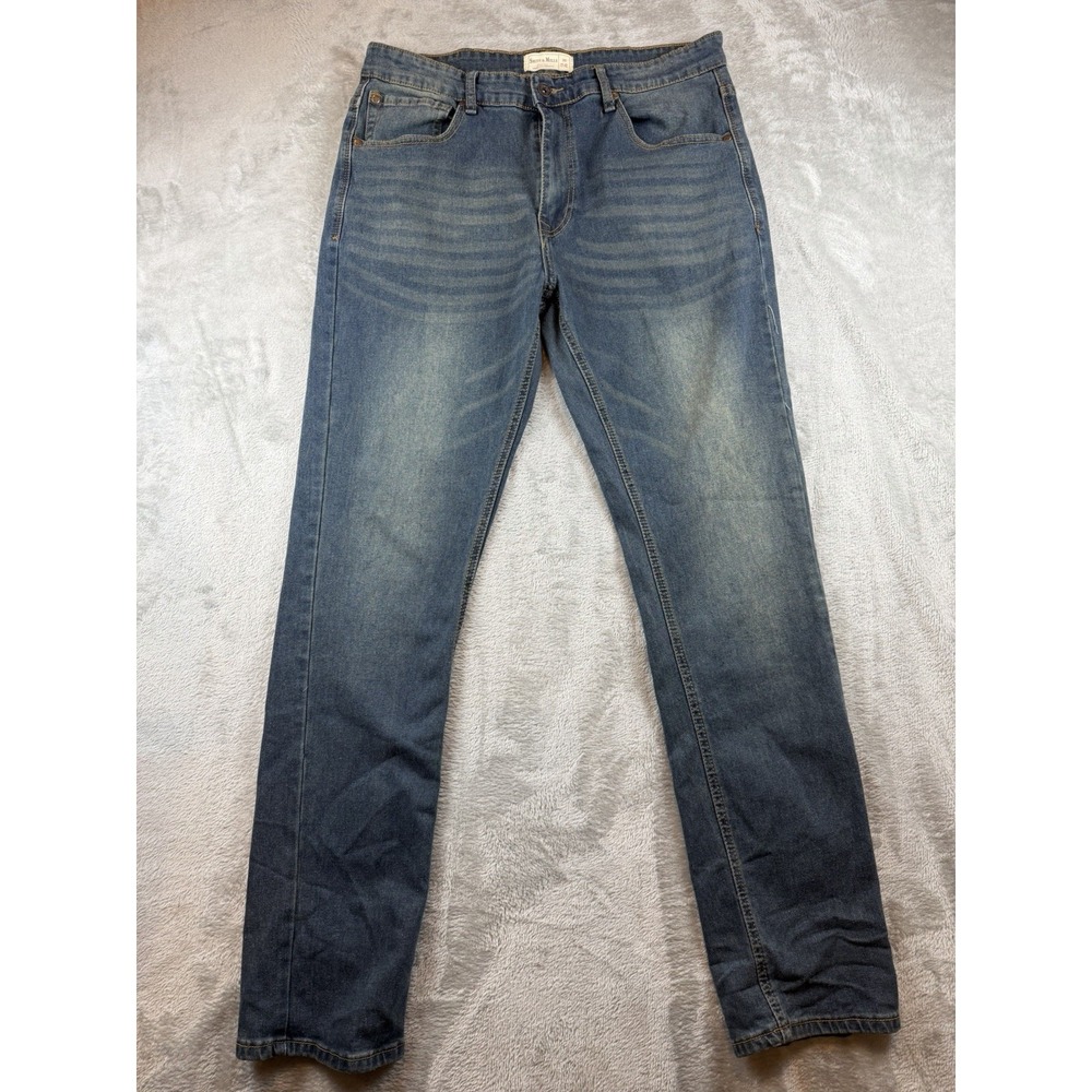 Smith And Mills Jeans Mens 36x32 Blue Stretch Denim Western Cowboy Tapered‎
